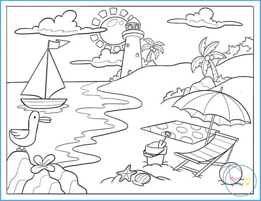 Summer Coloring Pages for Kids Beach Coloring Book Printable Coloring  Sheets for Kids Summer Party Activities Digital Download (Instant Download)  