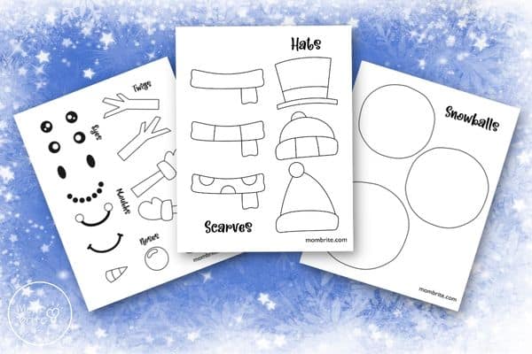 Build Your Own Snowman Template Pieces