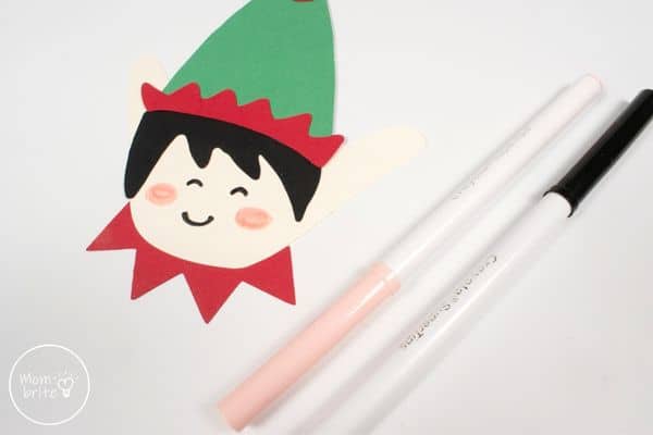 Elf Handprint Craft Draw the Face