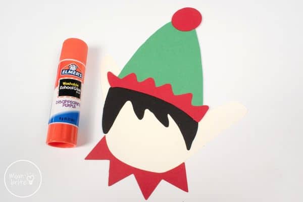 Elf Handprint Craft Glue the Collar