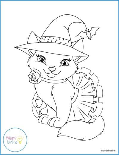 Halloween Cat Coloring Page