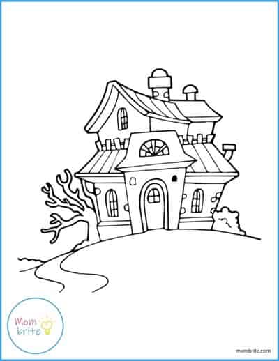 Haunted House Coloring Page