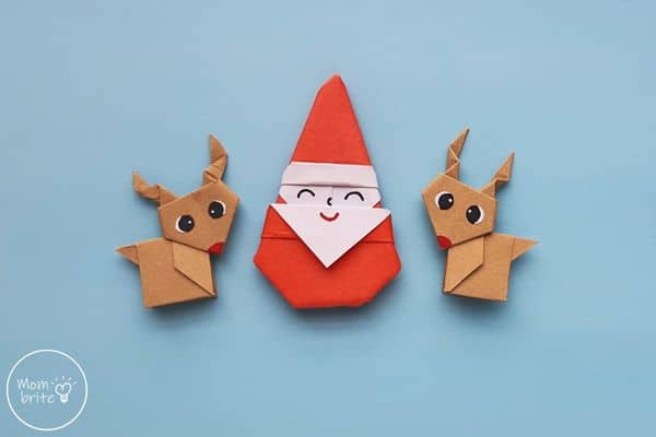 Origami Santa Claus with Reindeer