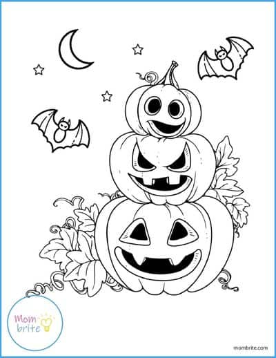 Stack of Pumpkins Coloring Sheet