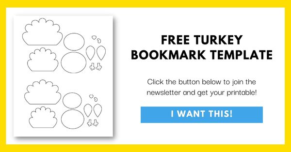 Free Turkey Bookmark Template