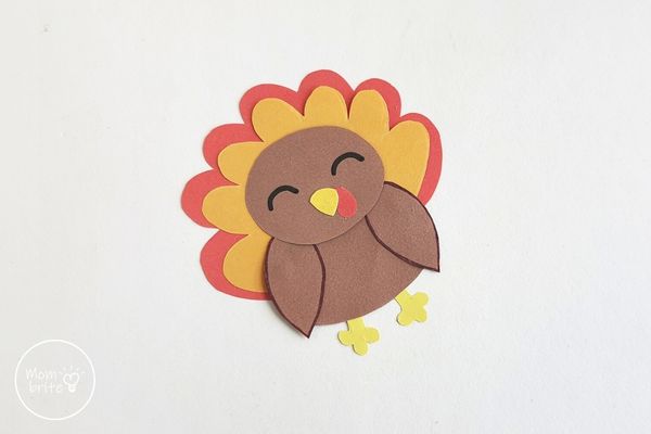 Turkey Bookmark Craft Attach Head Tail and Body