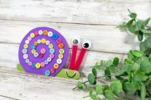 Easy Button Snail Craft for Kids [Free Template] - Mombrite
