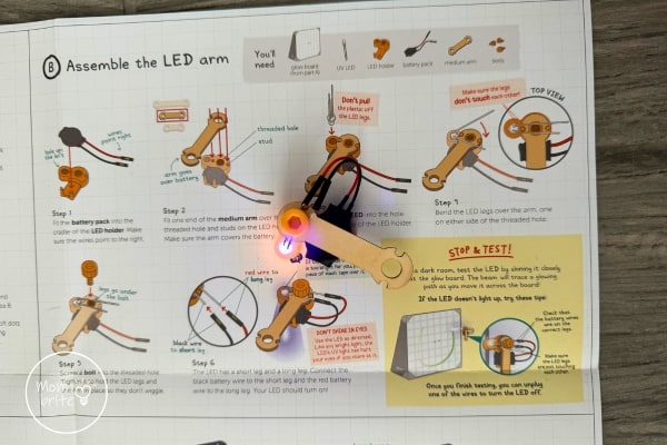 KiwiCo Tinker Crate Instruction Manual LED Arm