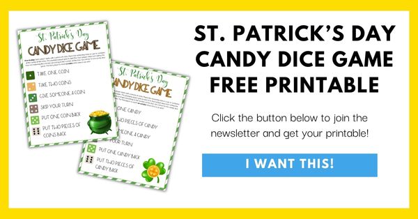 St. Patrick's Day Candy Dice Game Free Printable