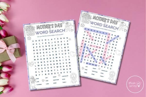 Mother's Day Word Search For Kids Free Printable