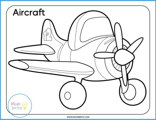 Airplane Coloring Page Mockup