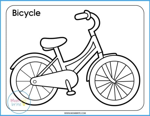 Bicycle Coloring Page Mockup