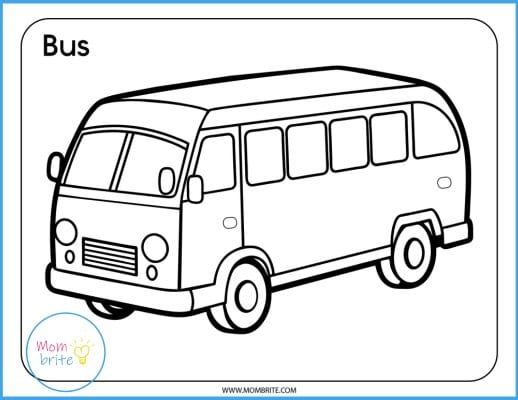 Bus Coloring Page Mockup