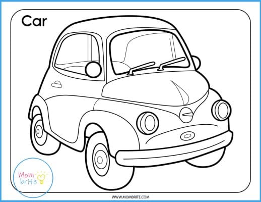 Car Coloring Page Mockup