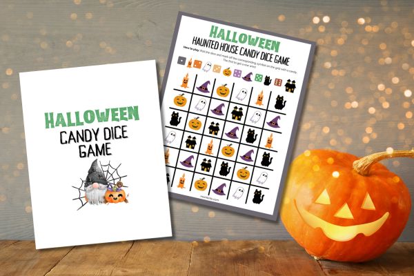 Halloween Haunted House Candy Dice Game Printable 