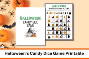 Halloween Candy Dice Game Free Printable