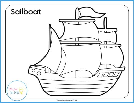 Sailboat Coloring Page Mockup