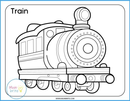 Train Coloring Page Mockup
