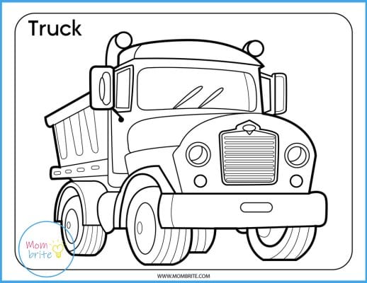 Truck Coloring Page Mockup