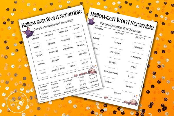 Halloween Word Scramble Game