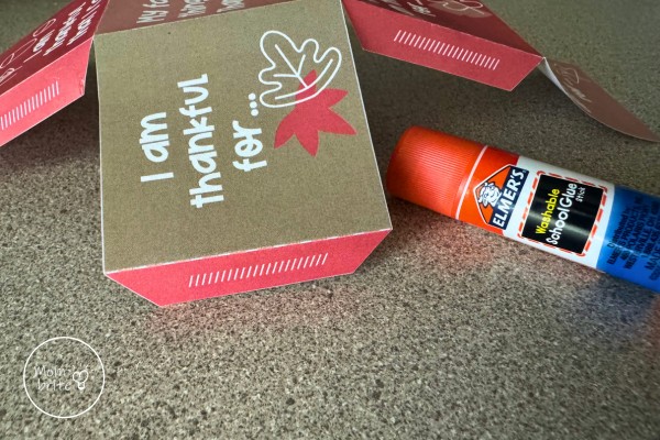 Apply Glue on the Thankful Dice Tabs