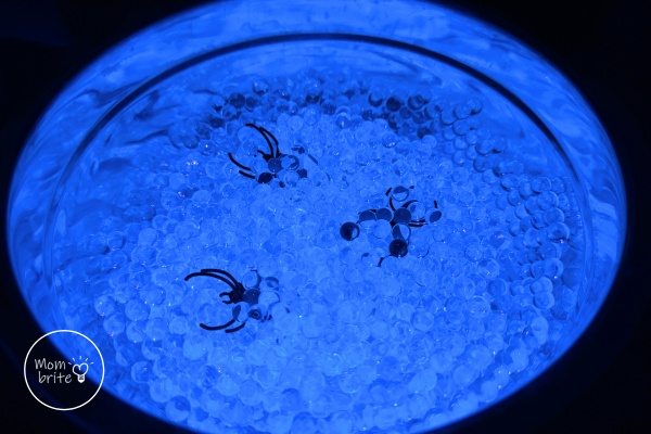 Glowing Water Beads with Spiders