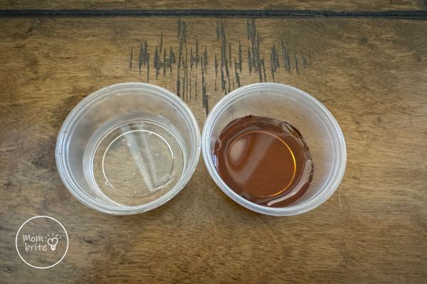 Pour Water and Syrup into Plastic Cups