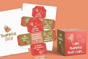 Thankful Dice Game for Thanksgiving
