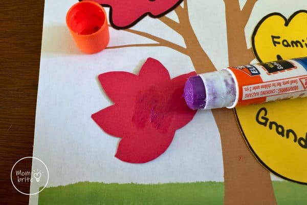 Apply Glue on Thankful Tree Leaves