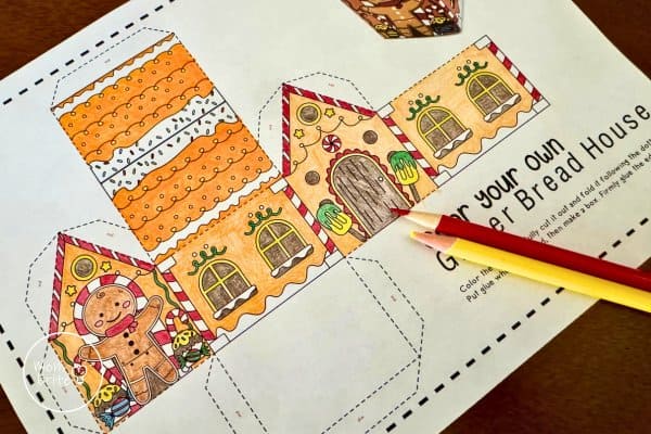 Color 3D Paper Gingerbread House