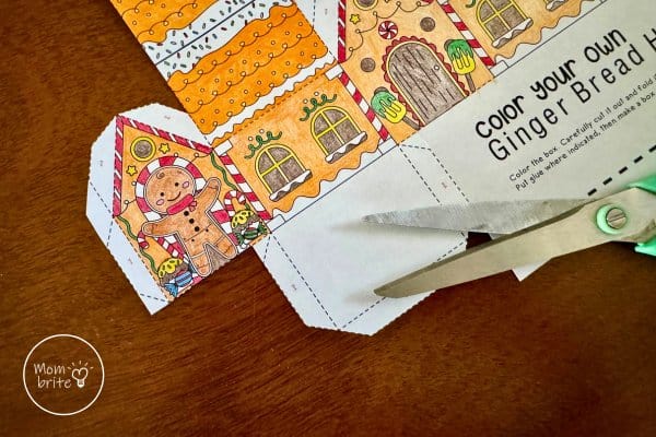 Cut Out 3D Paper Gingerbread House with Scissors