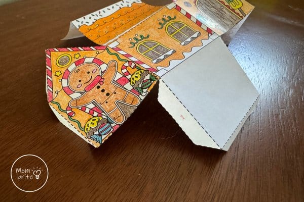 Fold Along Flaps 3D Paper Gingerbread House