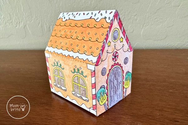 Free Printable 3D Paper Gingerbread House Template