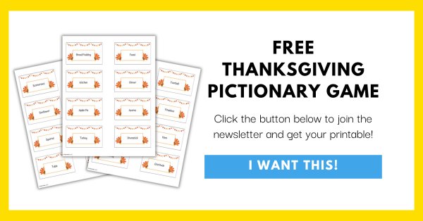 Free Thanksgiving Pictionary Game Printable Opt-In