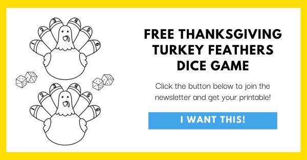 Free Thanksgiving Turkey Feathers Dice Game Opt-In