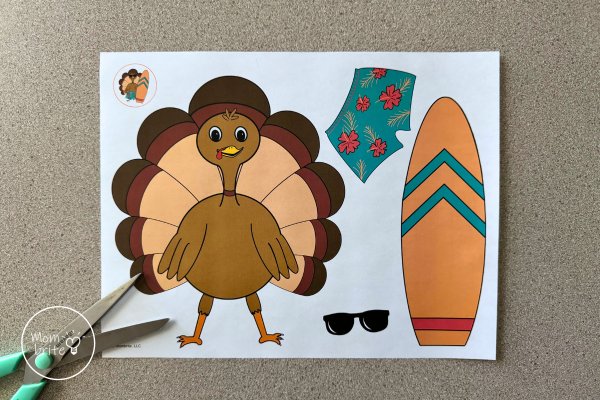 Surfer Turkey Disguise Template