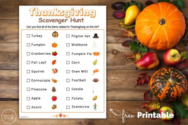 Thanksgiving Scavenger Hunt PDF Download Mockup