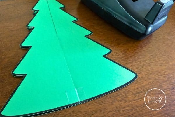 Paper 3D Christmas Tree Tape Along the Slits
