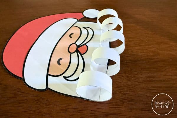 Santa Beard Advent Calendar Finish First Row of Paper Chain