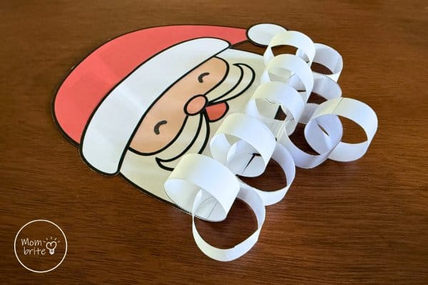 Santa Beard Paper Chain Advent Calendar Add Loops