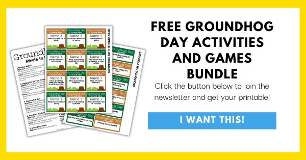 Free Groundhog Day Activities and Games Bundle Printable Opt-In