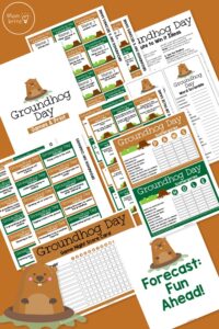 Groundhog Day Games and Print Pin