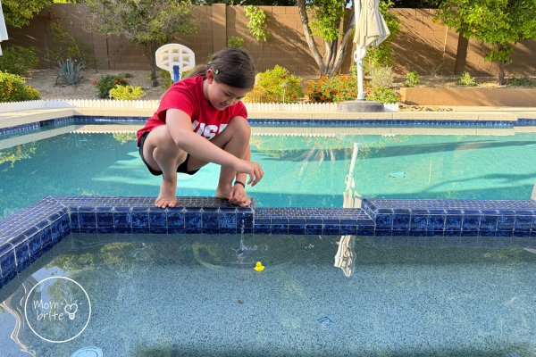 Dropping Pebble in Water for Sound Experiment