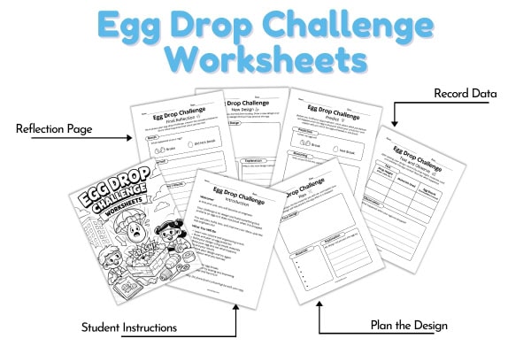Ultimate Egg Drop Challenge Guide: STEM Activity for Kids Egg Drop Challenge Worksheets On Page Mockup