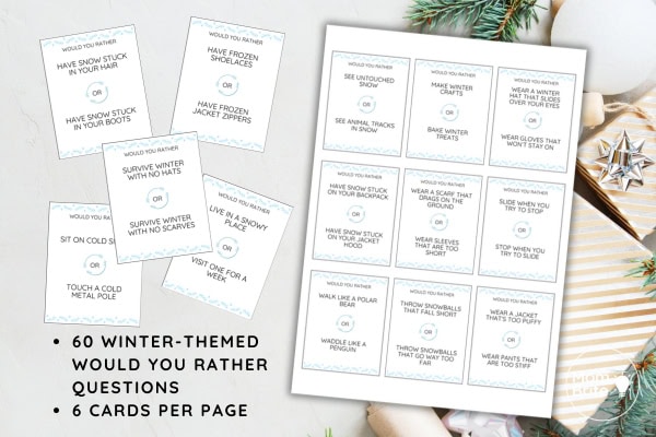 Winter Would You Rather Printable Mockup with Details