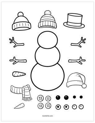 11 Snowman Templates for Kids (Fun Free Winter Printable) Build-Your-Own Snowman (Cut & Paste) Template