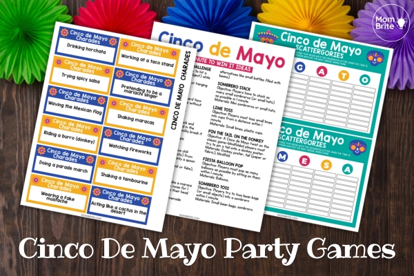Fun Cinco de Mayo Party Games for Kids (Free Printable) Cinco De Mayo Party Games Mockup