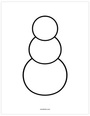 11 Snowman Templates for Kids (Fun Free Winter Printable) Classic 3-Circle Snowman Outline