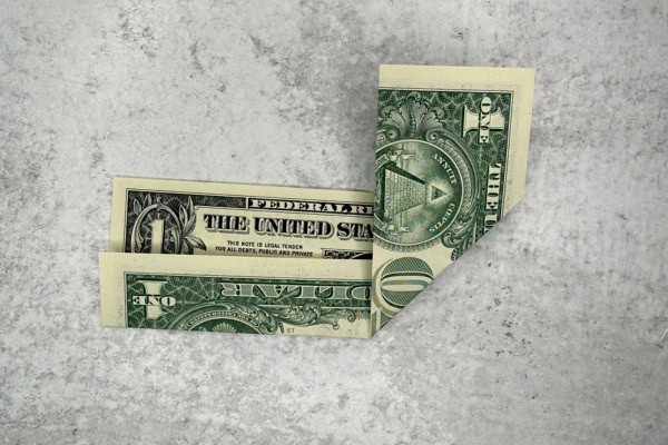 How to Make a Dollar Bill Origami Heart (Easy Money Folding Tutorial) Dollar Bill Heart - Fold right side toward center line