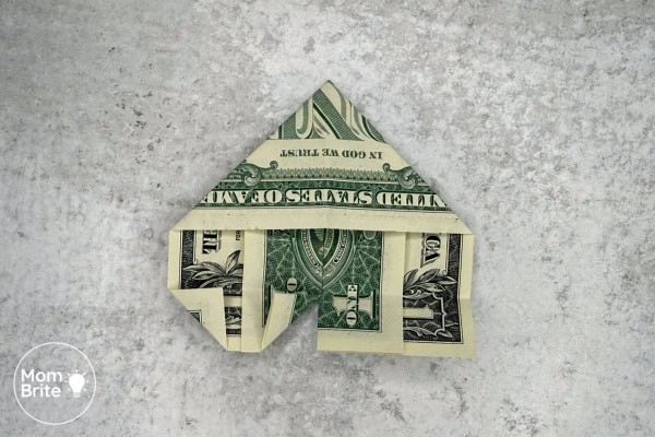 How to Make a Dollar Bill Origami Heart (Easy Money Folding Tutorial) Dollar Bill Heart - Fold the corners in toward the crease line